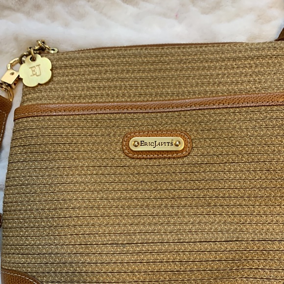 Eric Javits Leather-Trimmed Raffia Crossbody - Picture 3 of 13